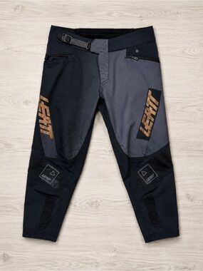 Leatt MTB/BMX Performance Riding Pants Black Grey Adjustable Waist Trail Enduro